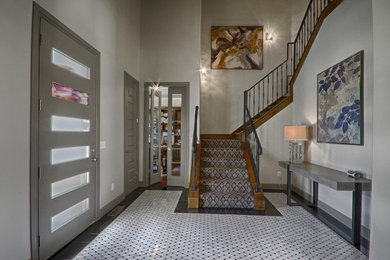 Large minimalist foyer photo in Oklahoma City