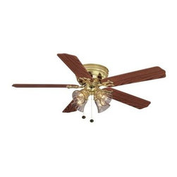 Hampton Bay - Indoor Ceiling Fans: Hampton Bay Ceiling Fan. Carriage House 52 in. Polished Bra - Ceiling Fans