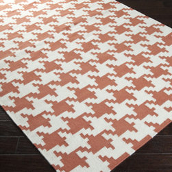 Frontier Rectangular Flat-Weave Rug in Paprika - Rugs