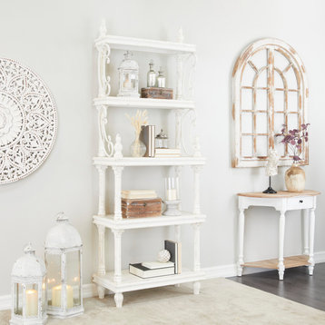 Country Cottage White Wood Shelving Unit 561811