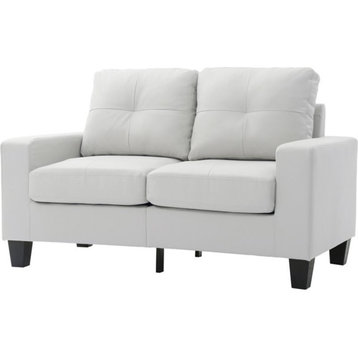Glory Furniture Newbury Faux Leather Modular Loveseat in White