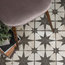 SomerTile 17.63"x17.63" Kings Star Ceramic Floor and Wall Tile, Case of 5, Nero