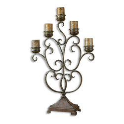 www.essentialsinside.com: juliana, 5 candle hand-forged metal candelabra - Candleholders