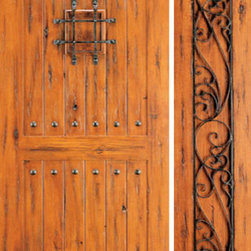 Knotty Alder External Prehung Door with One Sidelite,, Speakeasy - Front Doors