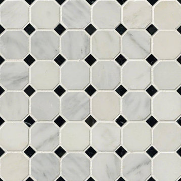 Greecian White 2 Octagon Polished, Marble,