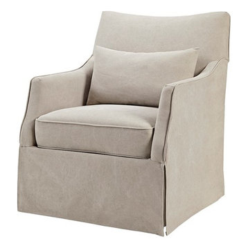 Martha Stewart Farm House Skirted Swivel Chair With Beige Finish MT103-0008