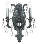 Crystorama - Crystorama 5563-PW-CL-MWP Dawson - Two Light Wall Sconce - We threw traditional a curve in creating Dawson, aDawson Two Light Wal Clear Hand Cut Cryst *UL Approved: YES Energy Star Qualified: n/a ADA Certified: n/a  *Number of Lights: Lamp: 2-*Wattage:60w Candelabra bulb(s) *Bulb Included:No *Bulb Type:Candelabra *Finish Type:Antique Brass