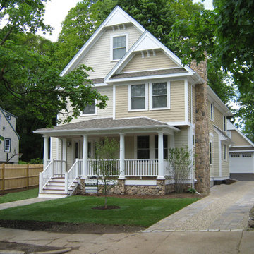 Arts and Crafts House with Detached Garage in Newton, MA