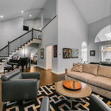 downstairs