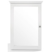 Afina Wilshire I Small White Surface Mount Right Hinged Single Door  Medicine Cabinet With Beveled Edge Mirror