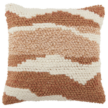 Jaipur Living Hasani Indoor/Outdoor Tan and White Abstract Poly Fill Pillow 22"