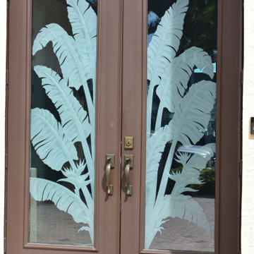 tropical traveler palms front entry doors