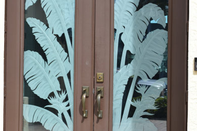 tropical traveler palms front entry doors