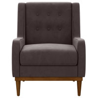Elize Modern Tufted Accent Chair, Mocha Brown Velvet