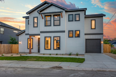 Example of a cottage exterior home design in Austin