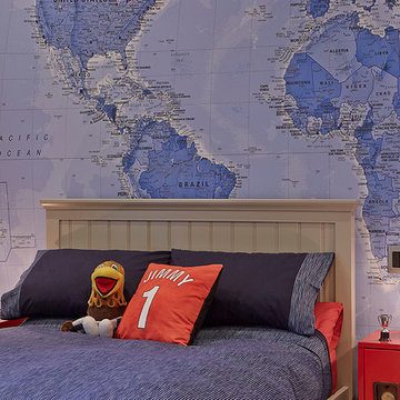Boy's Educational World Map Bedroom