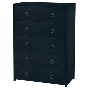 Lark 5 Drawer Dresser, Navy Blue