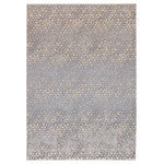 Jaipur Living - Kevin O'Brien by Jaipur Living Sierra Geometric Area Rug, Gray/Taupe, 9'6"x12'6" - The Land Sea Sky collection designed by Kevin O'Brien embraces the beauty in both soft and structural natural motifs that surround us. The Sierra design features a detailed geometric motif in neutral and grounding tones of gray, dark taupe, and golden tan. The soft and lustrous blend of polyester and viscose emulates the timeless style and feel of a hand-knotted rug, but is featured in an accessible power-loomed quality.