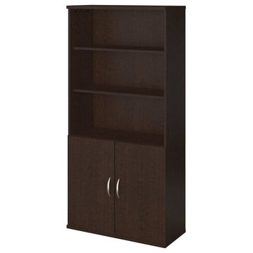Series C Elite 36" 5-Shelf Bookcase With Doors, Mocha Cherry