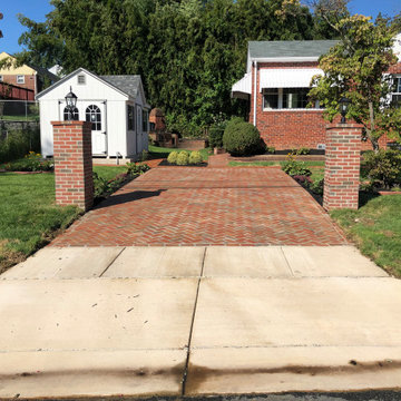 New Curb Cut Paver Driveway and Walkways in Silver Spring MD