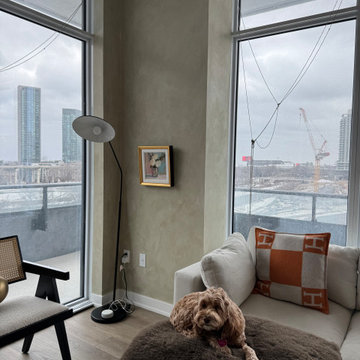 Sage Limewash Elegance in a Downtown Toronto Condo