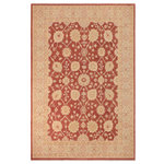 Bareens Designer Rugs - Shabby Chic Ziegler Muriel Brown Beige Hand-Knotted Wool Rug - 10'2'' x 13'9'' - Enhance the ambiance of your home with this magnificent Persian-influenced Turkish hand-knotted rug made by skilled artisans capable of creating the most exceptional vegetable dyes and hand-spun wool. This exquisite handmade rug is a one-of-a-kind Peshawar Kafkaz, otherwise identified as Chobi, Chobi Peshawar, Oushak, or Ziegler rug. These handmade rugs are crafted in Pakistan utilizing superior-quality wool imported from Australia, New Zealand, and Korea in two types of weaves: the Persian weave and the Mori weave. This rug is meticulously crafted by hand using the finest natural vegetable dyes extracted from local plants. The artisans use a blend of hand-spun local and fine merino wool, resulting in a rug with a compelling texture, higher lanolin content, and longer staple. The artisans occasionally incorporate natural or artificial silk into the pile to enhance specific motifs. The finished product is an awe-inspiring execution of flawless design and an understated palette that exudes elegance.
