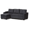 Lianna Dark Gray Fabric Upholstered Sectional Sofa