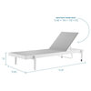 Lounge Chair Chaise, Aluminum, Metal, White Gray, Modern, Outdoor Patio