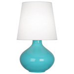 Robert Abbey - Robert Abbey June Oyster TL June 31" Vase Table Lamp - Egg Blue - Features Constructed from ceramic Includes an oyster linen shade Includes an energy efficient Medium (E26) base LED bulb High / Low switch Manufactured in America UL rated for dry locations Dimensions Height: 30-3/4" Width: 18" Product Weight: 18 lbs Shade Height: 16-1/2" Shade Top Diameter: 13" Shade Bottom Diameter: 18" Electrical Specifications Max Wattage: 150 watts Number of Bulbs: 1 Max Watts Per Bulb: 150 watts Bulb Base: Medium (E26) Voltage: 110 volts Bulb Included: Yes
