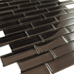1x3 Black Glossy Subway Glass Mosaic Tiles - Home Accessories & Decor