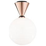 Mitzi by Hudson Valley Lighting - Piper Large LED Flush Mount Polished Copper, Black Accents Opal Glossy Glass - We get it. Everyone deserves to enjoy the benefits of good design in their home, and now everyone can. Meet Mitzi. Inspired by the founder of Hudson Valley Lighting's grandmother, a painter and master antique-finder, Mitzi mixes classic with contemporary, sacrificing no quality along the way. Designed with thoughtful simplicity, each fixture embodies form and function in perfect harmony. Less clutter and more creativity, Mitzi is attainable high design.