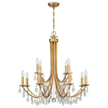 Bridgehampton 12 Light Antique Gold Chandelier