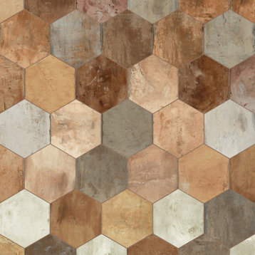 Terre Hex Rosso Porcelain Floor and Wall Tile