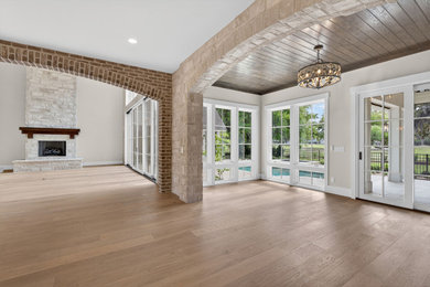 Inspiration for a french country family room remodel in Other
