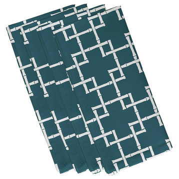 Bamboo 1, Geometric Print Napkin, Teal, Set of 4