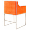 Velvet Dining Chair With Nickel Frame, Orange
