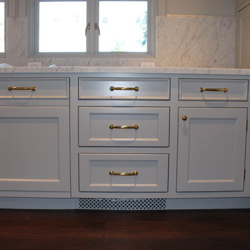 White with gold accents