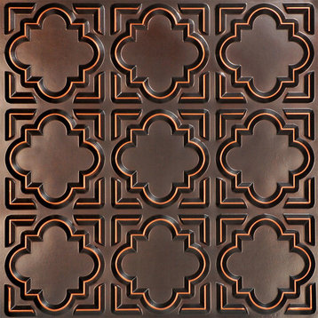 Casablanca, Faux Tin Ceiling Tile, 24"x24", Antique Copper