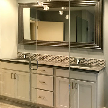 Modern Bathroom Remodel with Dramatic Pental Accent Wall