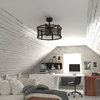 Vaxcel - Humboldt 3-Light Ceiling Fan in Industrial and Cage Style 17 Inches