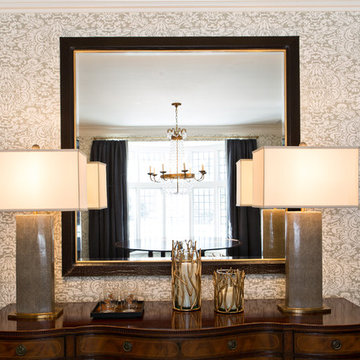 Croco Brown Leather Wrapped Framed Mirror