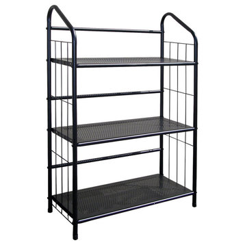 Black 3 Shelf Metal Standing Book Shelf
