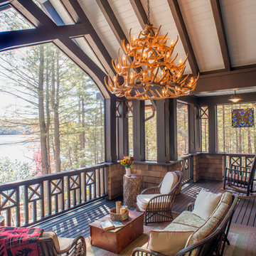 Screened Porch - Antler Chandelier