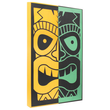 American Art Decor Tiki Mask Outdoor Canvas Art Print, 24"x36"
