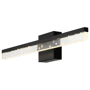 Mario 22" 1-Light 360-Degree Rotatable Integrated LED, Black/Clear, Width: 22"