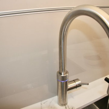 Matt Lacquer Stone Grey with Sepia Oak