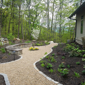 Pea Gravel Walkway Lined with Pavers