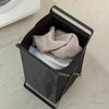 Laundry Hamper, Steel, Holds 11 lbs, Collapsible, Black