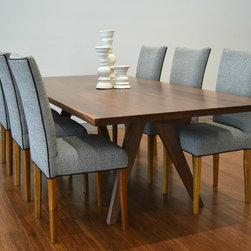 Walnut Lachlan dining table with Kingston chairs - Dining Sets