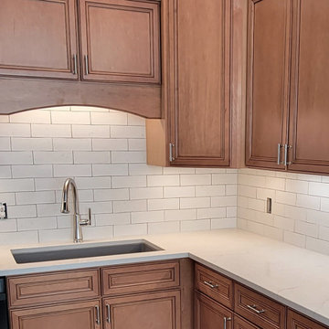After & Before Kitchen Backsplash - Tile & Installation by Exact Tile Inc